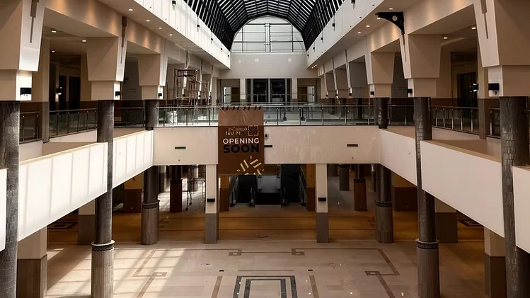 Modular metal ceiling and architectural lighting at First Mall for Islamic Call Society Tripoli